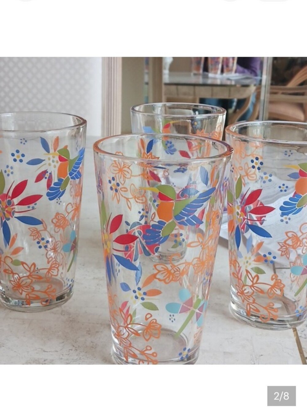 Temptations Glass Tumblers-set of 4... New,, "Garden"  Pattern /QVC